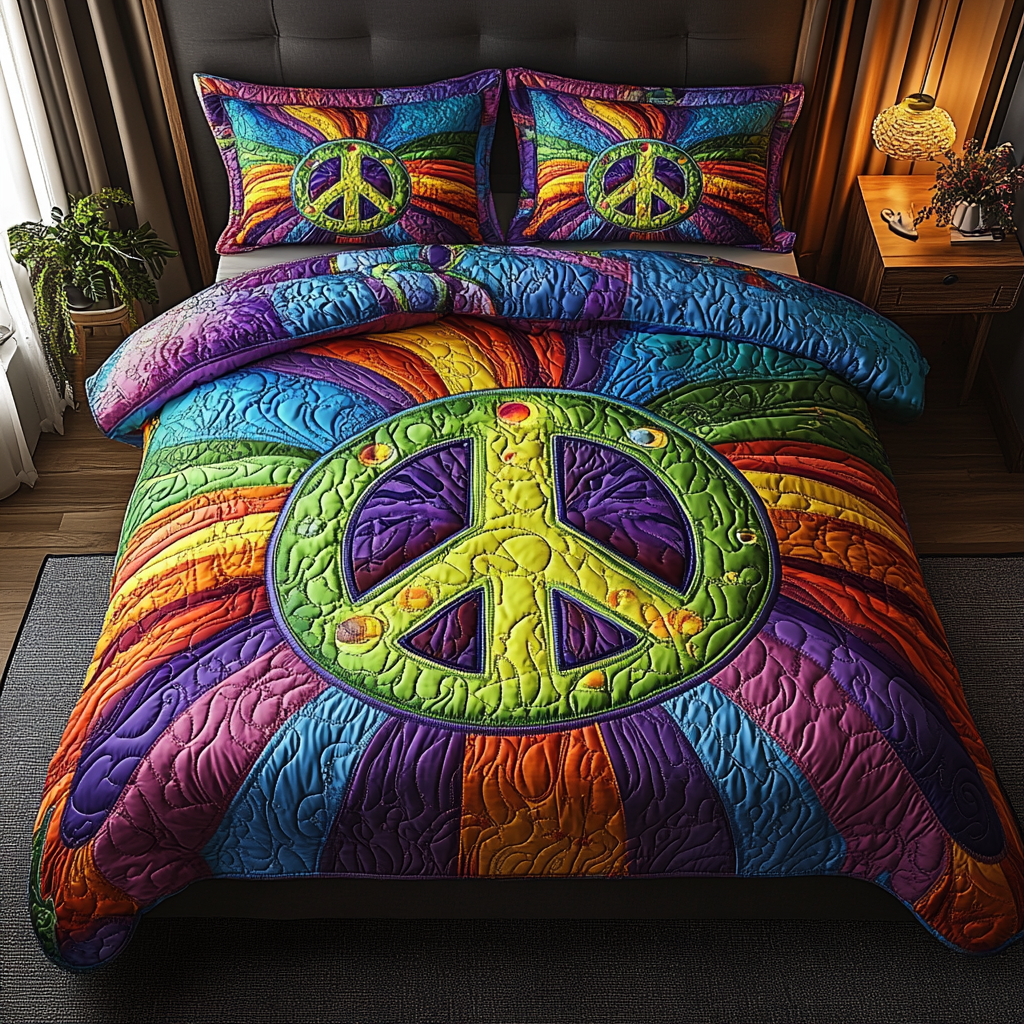 Good Vibes Only Quilted Bedding Set Duvet Cover Bed Sheet Set Hippie Gifts For Him Good Vibes Only Quilted Bedding Set Duvet Cover Bed Sheet Set Hippie Gifts For Him