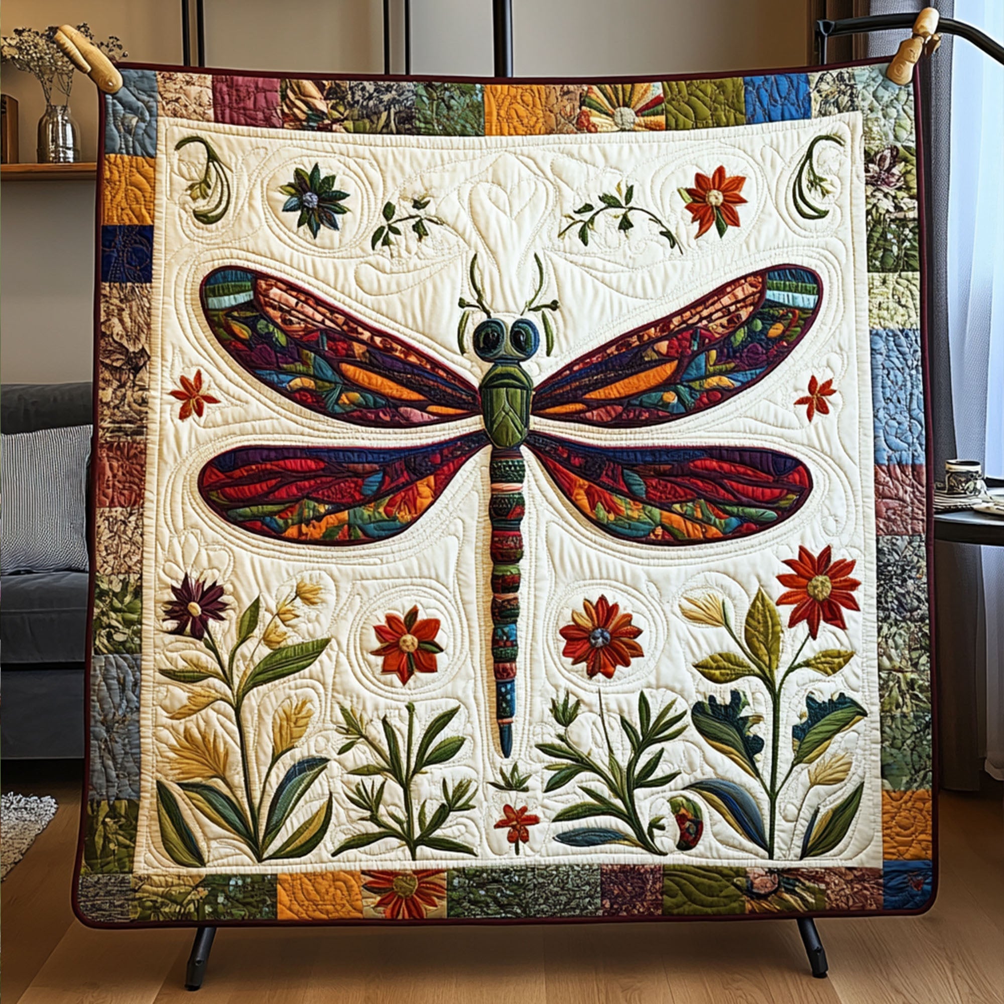 Gossamer Grace Quilted Blanket Cute Colorful Blanket Dragonfly Lover Gifts For Women Gossamer Grace Quilted Blanket Cute Colorful Blanket Dragonfly Lover Gifts For Women