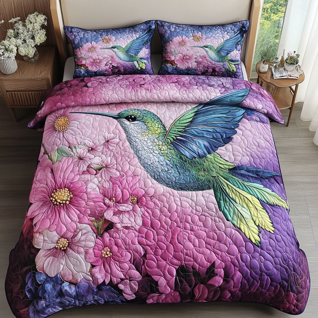Graceful Hover Quilted Bedding Set Duvet Cover Bed Sheet Set Birthday Gifts For Hummingbird Lovers Graceful Hover Quilted Bedding Set Duvet Cover Bed Sheet Set Birthday Gifts For Hummingbird Lovers