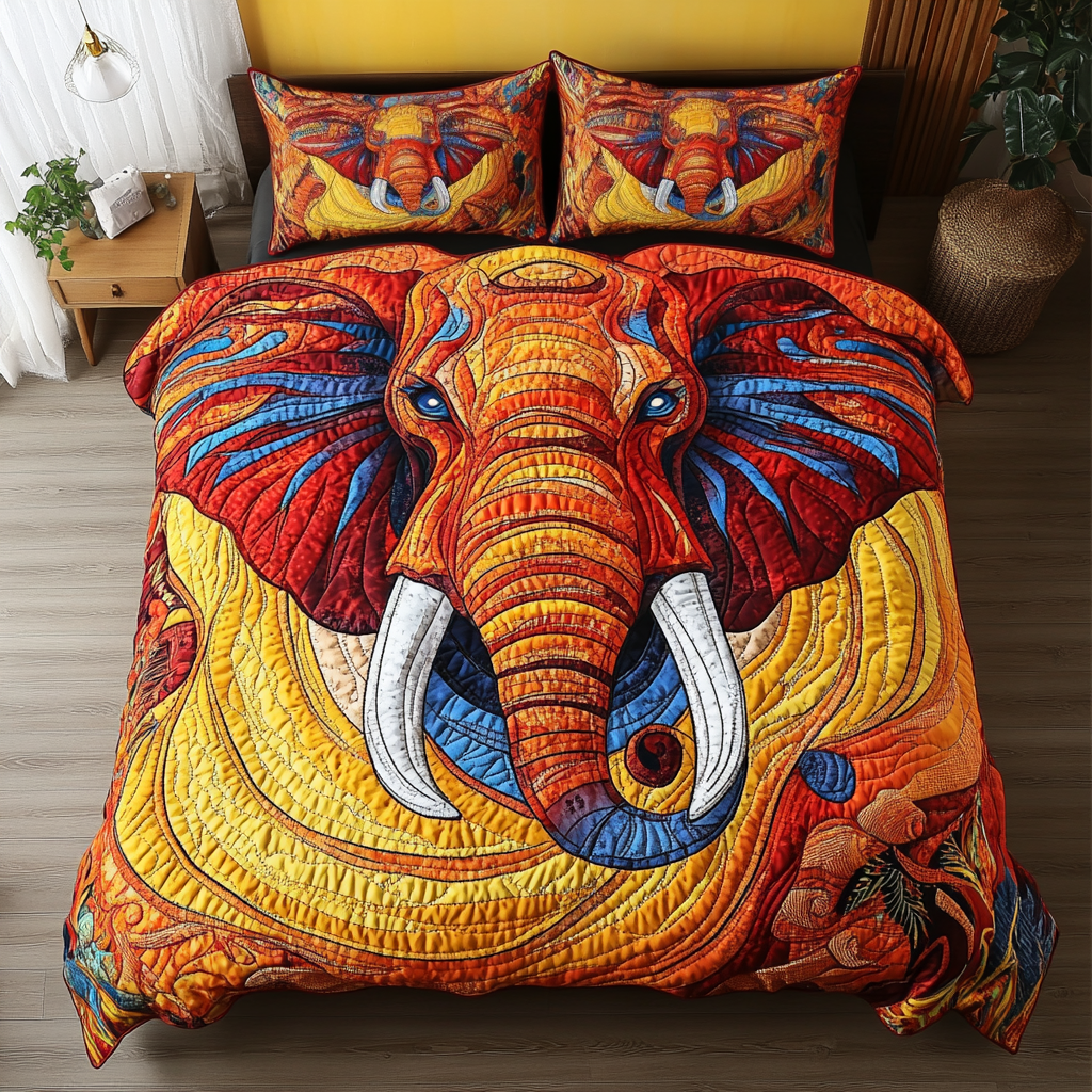 Graceful Roam Quilted Bedding Set Duvet Cover Bedspread Unique Elephant Gifts Graceful Roam Quilted Bedding Set Duvet Cover Bedspread Unique Elephant Gifts