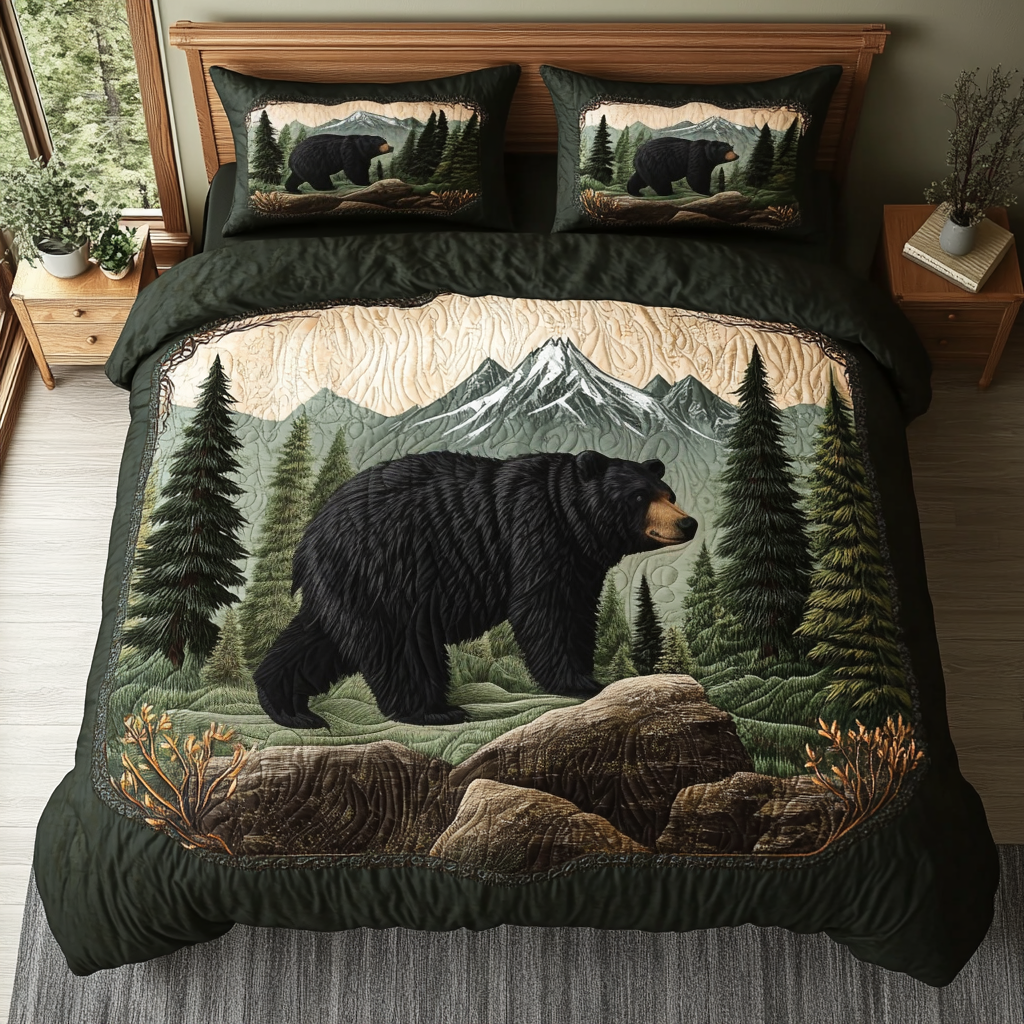 Great Smoky Mountain Black Bear Quilted Bedding Set Duvet Cover Bedspread Xmas Ideas For Grandma Great Smoky Mountain Black Bear Quilted Bedding Set Duvet Cover Bedspread Xmas Ideas For Grandma