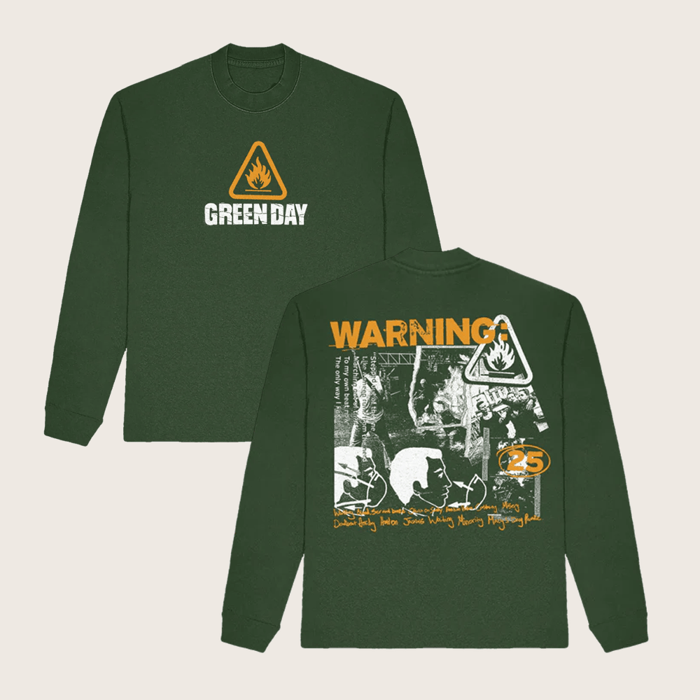 Green Day Merch Warning 25 Long Sleeve Shirt Music Gift Ideas For Guys