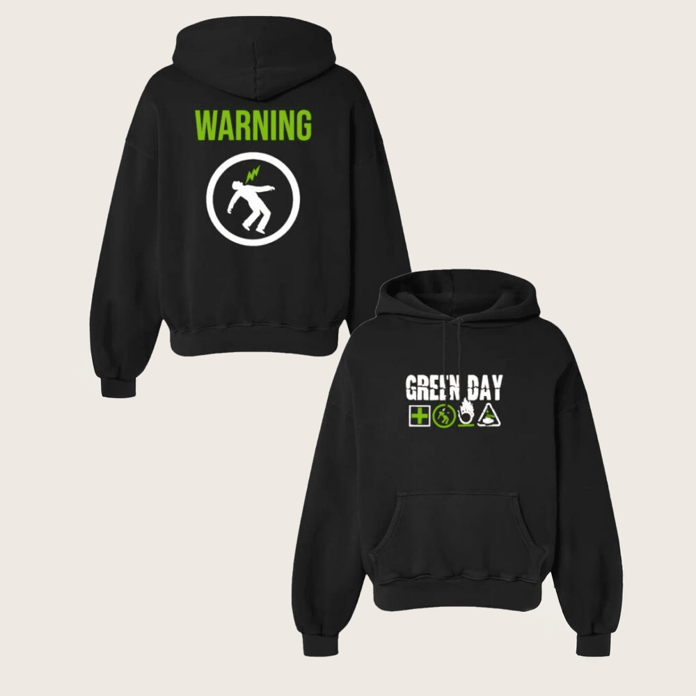 Green Day Merch Warning Signs Hoodie Christmas Present For Husband Green Day Merch Warning Signs Hoodie Christmas Present For Husband