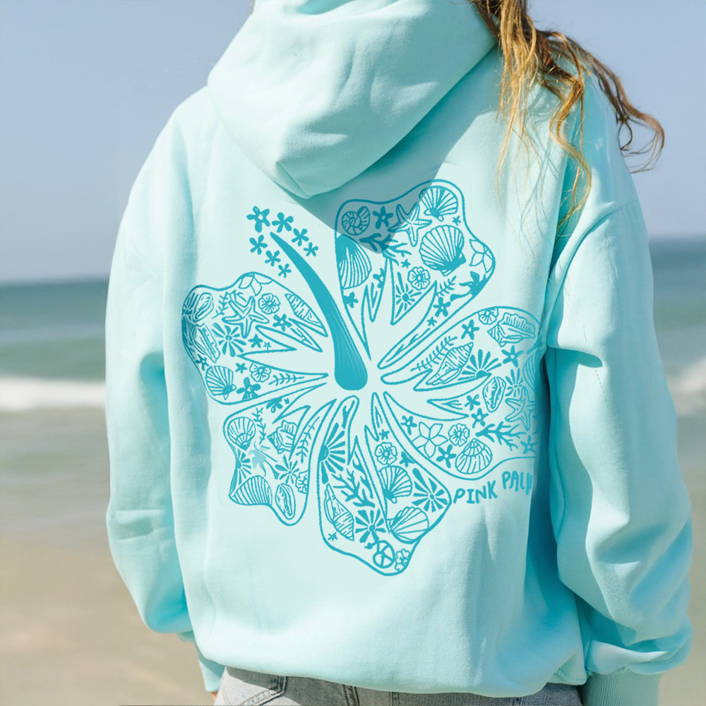 Grey Ppp Hoodie Pink Palm Puff Hoodie Hawaii Hibiscus Merch Women Grey Ppp Hoodie Pink Palm Puff Hoodie Hawaii Hibiscus Merch Women