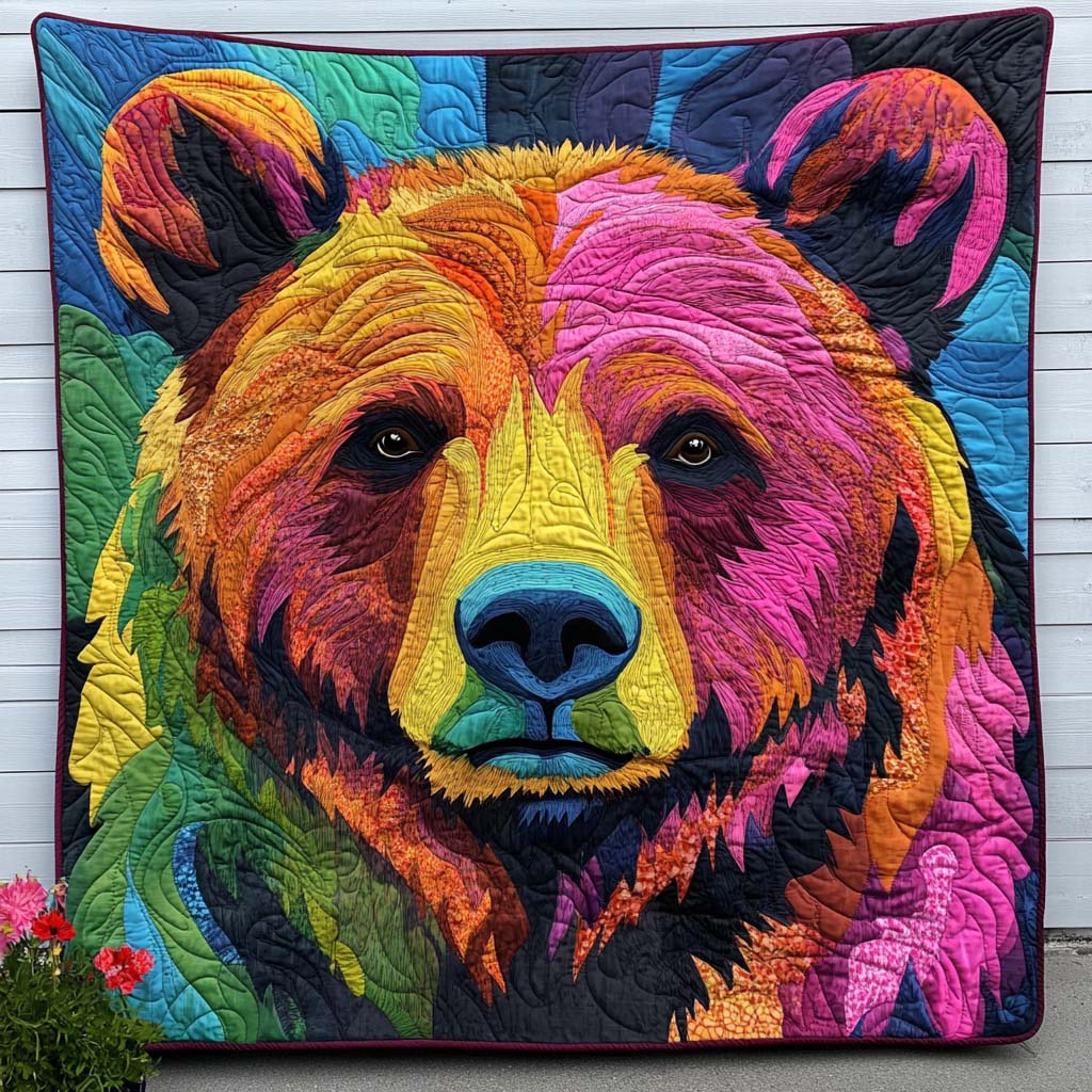 Grizzly Solitude Quilted Blanket Sofa Throw Blanket Bear Themed Gifts Christmas Grizzly Solitude Quilted Blanket Sofa Throw Blanket Bear Themed Gifts Christmas