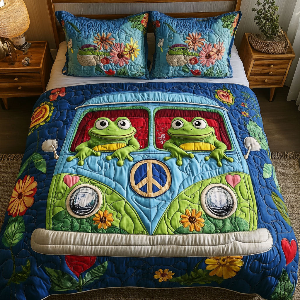 Groovy Green Gang Quilted Bedding Set Duvet Cover Bed Sheet Set Best Gifts For Hippie Friends Groovy Green Gang Quilted Bedding Set Duvet Cover Bed Sheet Set Best Gifts For Hippie Friends