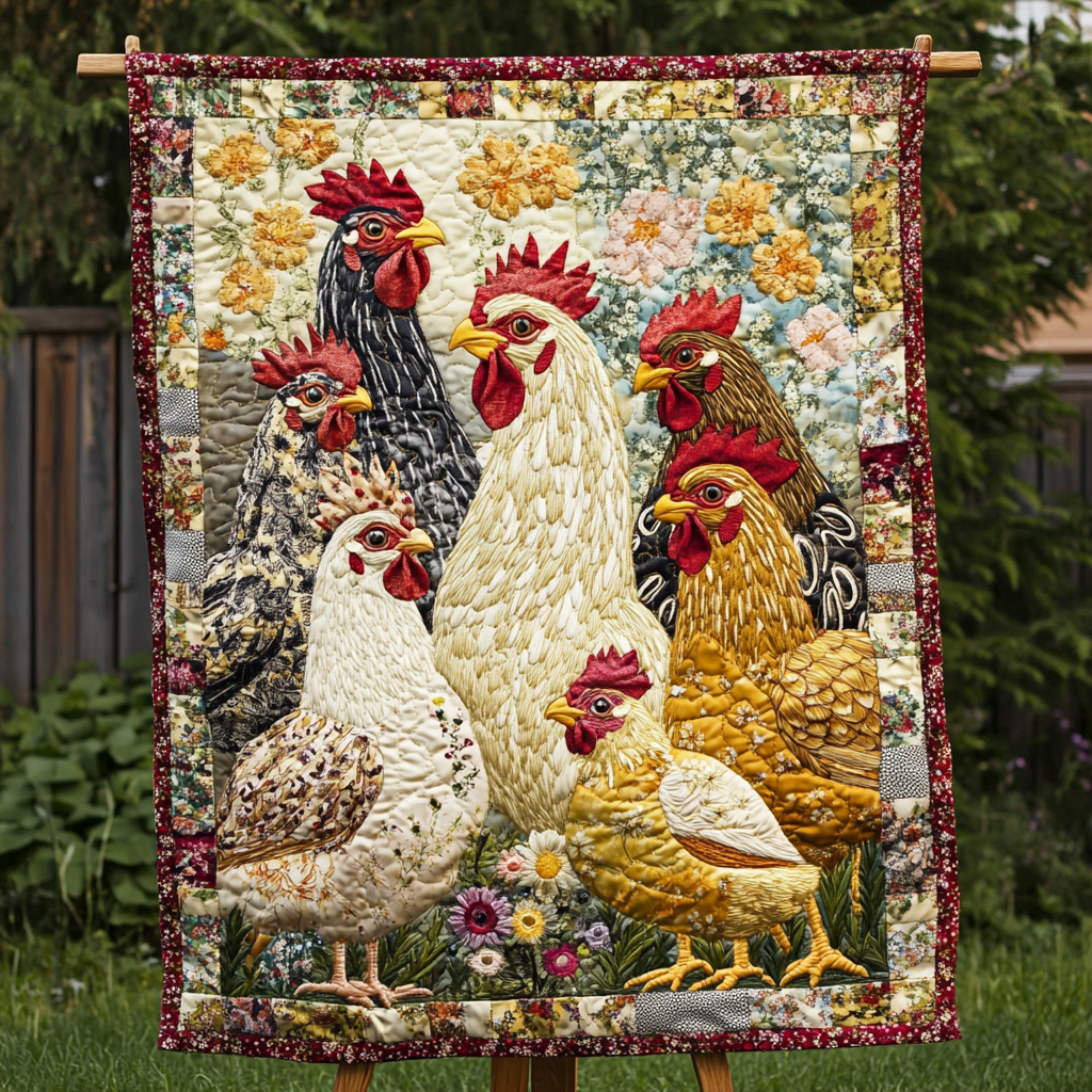Groovy Roosters Quilted Blanket Nice Throw Blanket Chicken Related Gift Items Groovy Roosters Quilted Blanket Nice Throw Blanket Chicken Related Gift Items