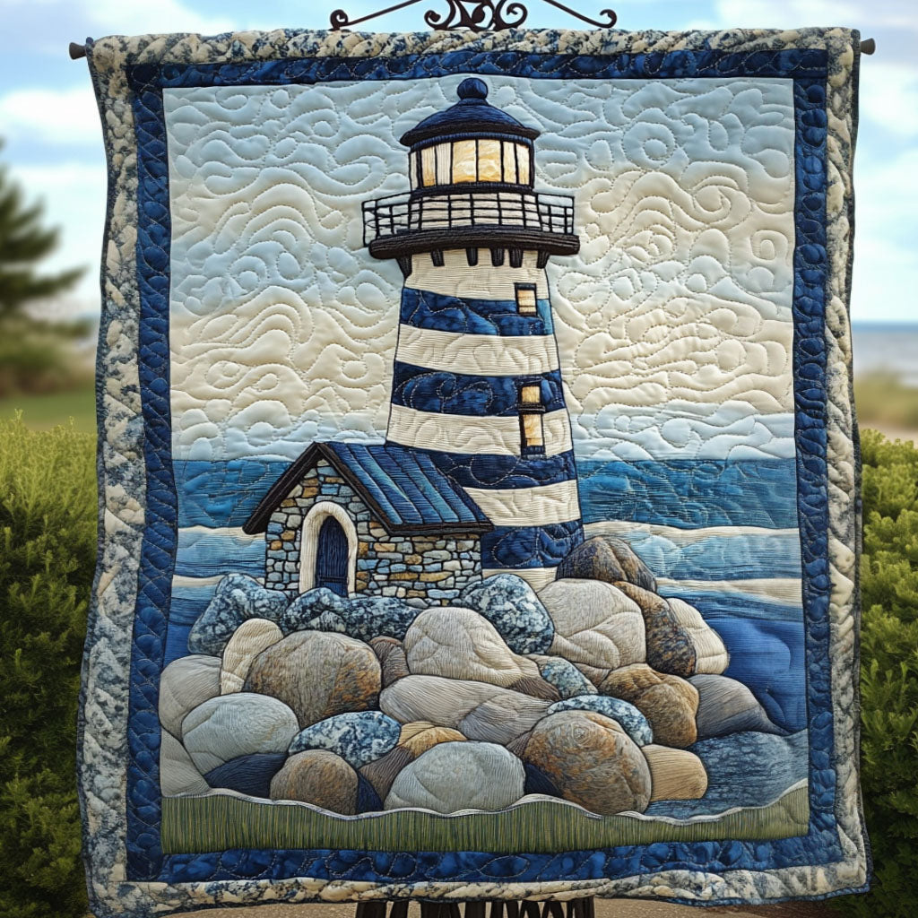 Guiding Light Quilted Blanket Cute Colorful Blanket Ocean Lighthouse Gifts For Him Guiding Light Quilted Blanket Cute Colorful Blanket Ocean Lighthouse Gifts For Him