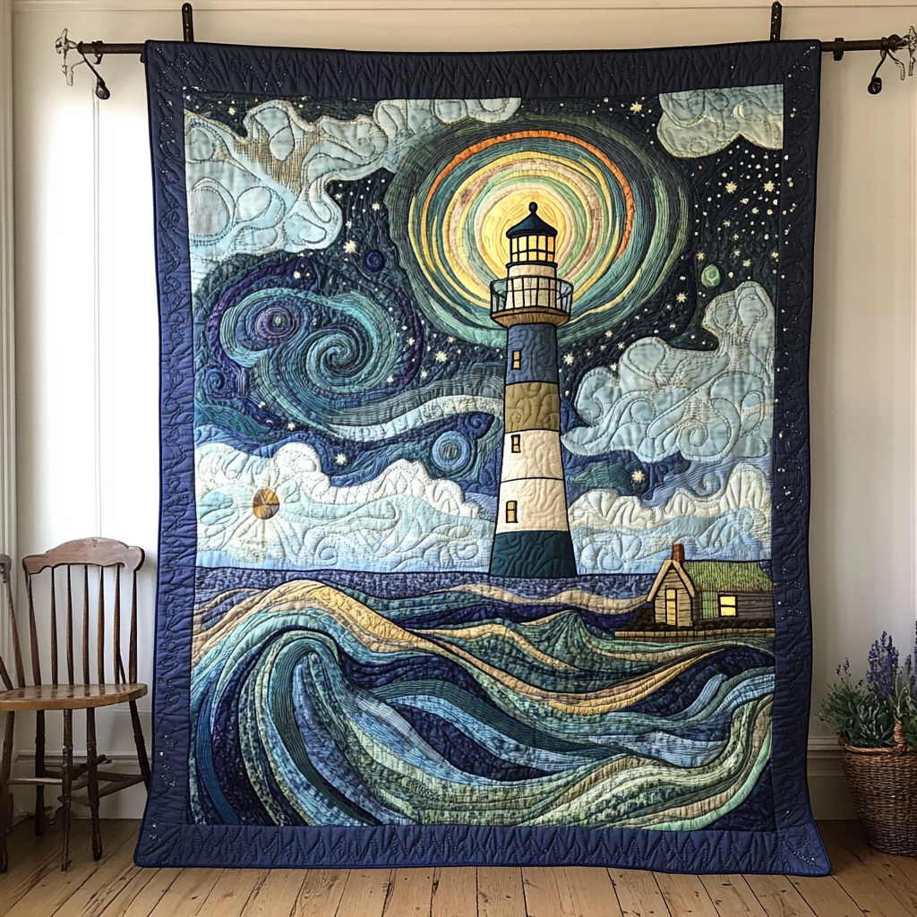 Guiding Light Quilted Blanket Cute Colorful Blanket Themed Lighthouse Gifts For Mom Guiding Light Quilted Blanket Cute Colorful Blanket Themed Lighthouse Gifts For Mom
