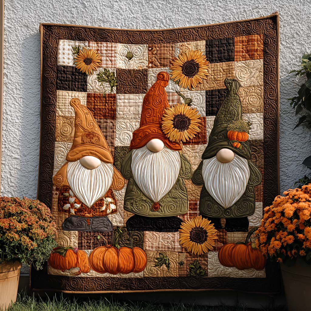 Happy Acres Quilted Blanket Cute Colorful Blanket Gnome Fun Fall Gift Ideas Happy Acres Quilted Blanket Cute Colorful Blanket Gnome Fun Fall Gift Ideas