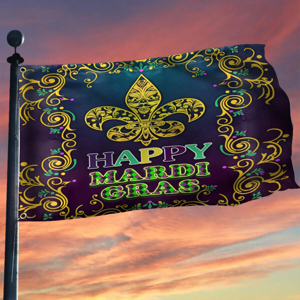 Happy Mardi Gras Flag Louisiana Fleur De Lis Fat Tuesday Flag Decorations Mardi Gras Happy Mardi Gras Flag Louisiana Fleur De Lis Fat Tuesday Flag Decorations Mardi Gras