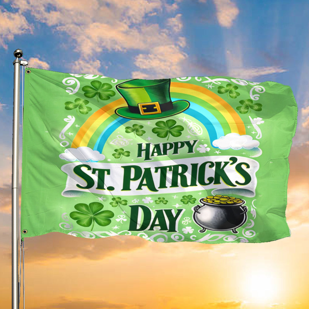 Happy St. Patrick's Day Flag Saint Patrick's Day Flag Outdoor Yard Decor Gifts For Irish Happy St. Patrick's Day Flag Saint Patrick's Day Flag Outdoor Yard Decor Gifts For Irish