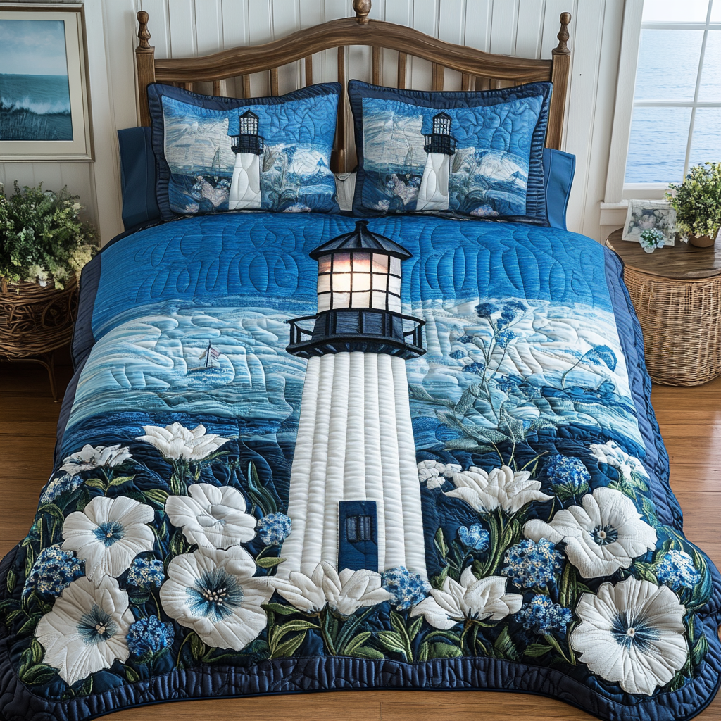 Harbor Light Quilted Bedding Set Duvet Cover Bedspread Lighthouse Gifts For Him Harbor Light Quilted Bedding Set Duvet Cover Bedspread Lighthouse Gifts For Him