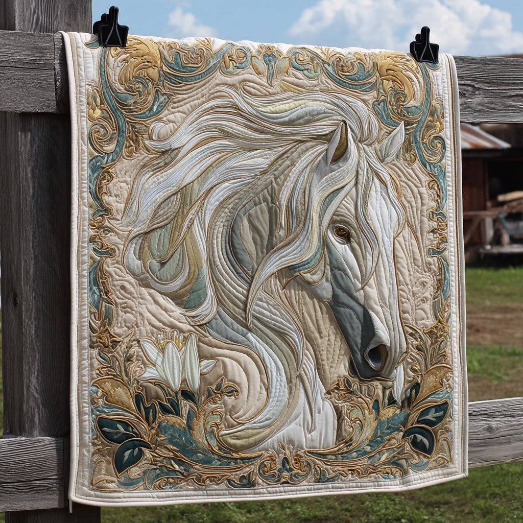 Harmony Horse Quilted Blanket Nice Throw Blanket Unique Equestrian Gifts