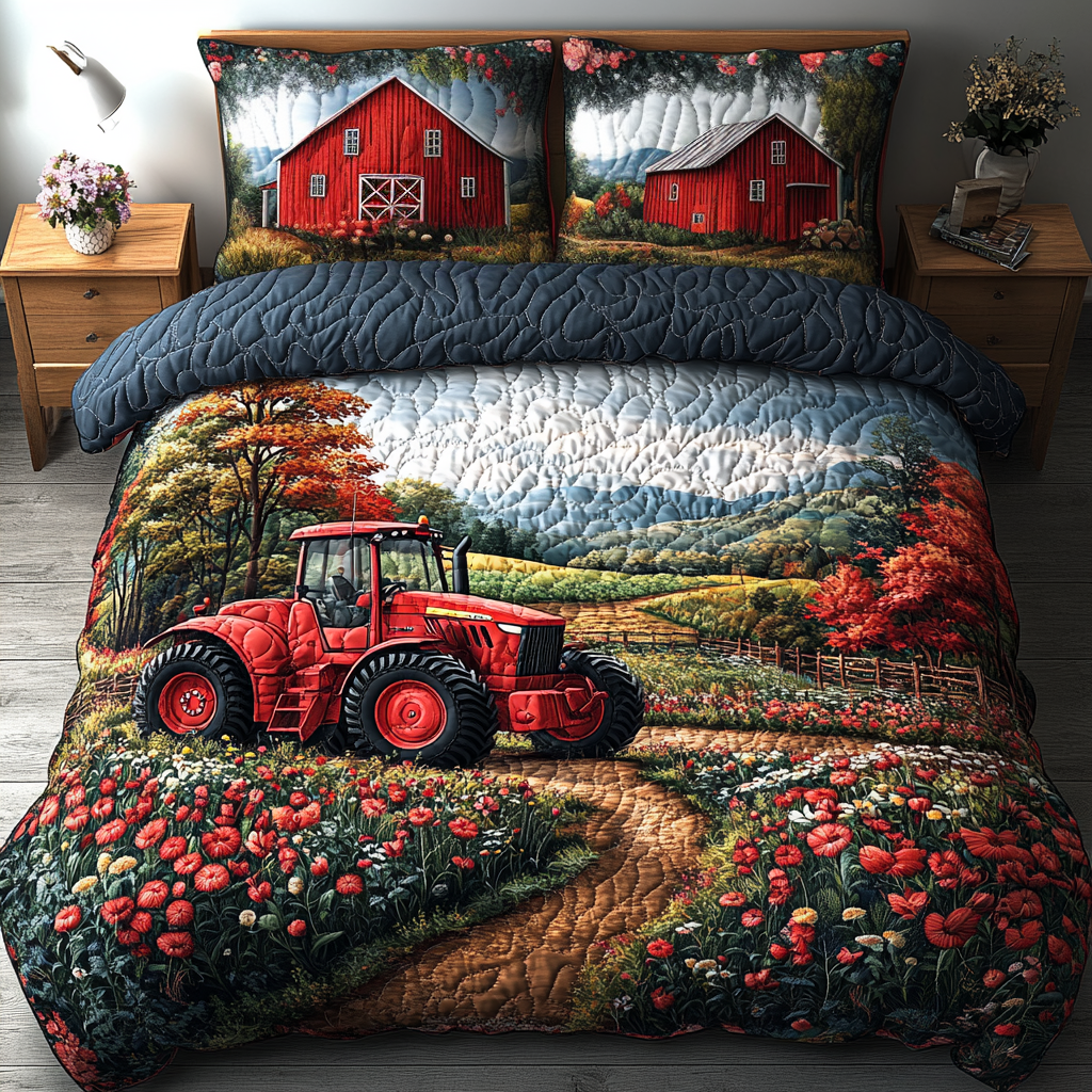 Harvest Breeze Quilted Bedding Set Duvet Cover Bedspread Gifts For Farmer Dad Harvest Breeze Quilted Bedding Set Duvet Cover Bedspread Gifts For Farmer Dad