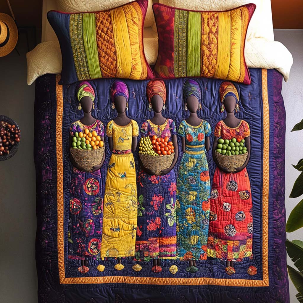 Harvest Sisters Quilted Bedding Set Duvet Cover Merch Melanin African American Gifts Harvest Sisters Quilted Bedding Set Duvet Cover Merch Melanin African American Gifts