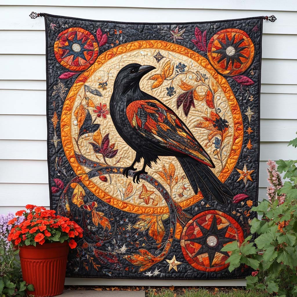 Haunted Skies Quilted Blanket Nice Throw Blanket Raven Gifts For Men Haunted Skies Quilted Blanket Nice Throw Blanket Raven Gifts For Men