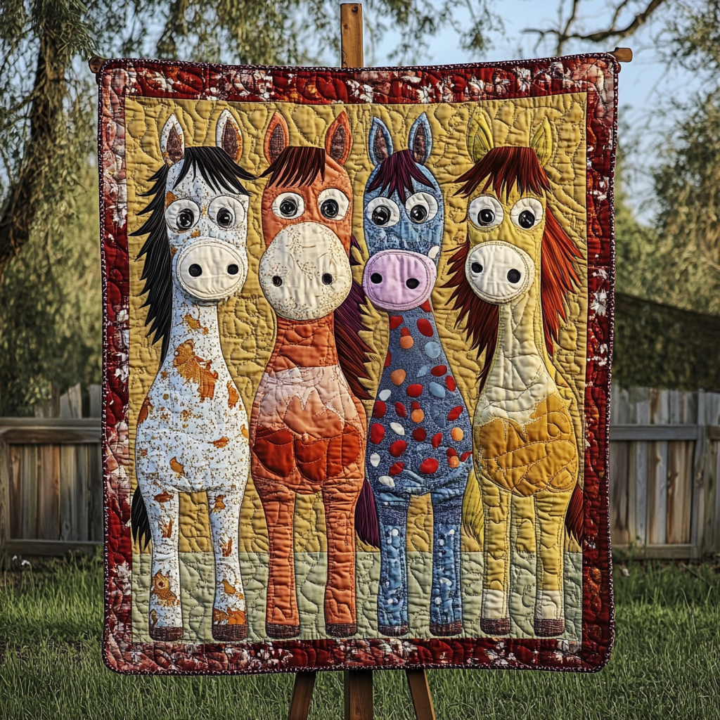 Hay Hugs Quilted Blanket Sofa Throw Blanket Horse Themed Christmas Gifts