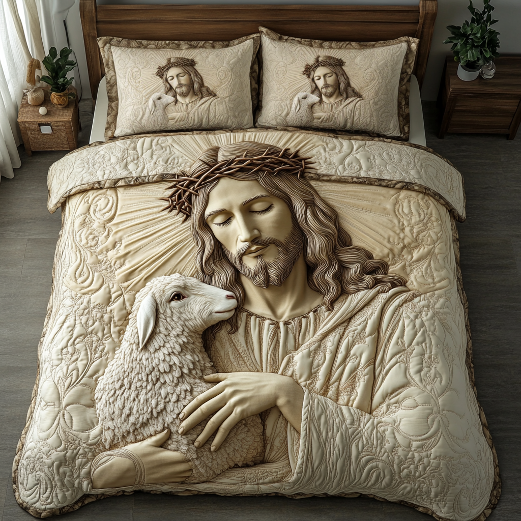 Heaven Touch Quilted Bedding Set Duvet Cover Merch Gifts For Religious Man Heaven Touch Quilted Bedding Set Duvet Cover Merch Gifts For Religious Man