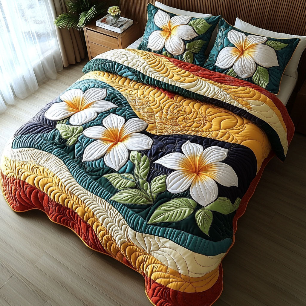 Heavenly Petals Quilted Bedding Set Duvet Cover Bed Sheet Set Flower Themed Gifts Items