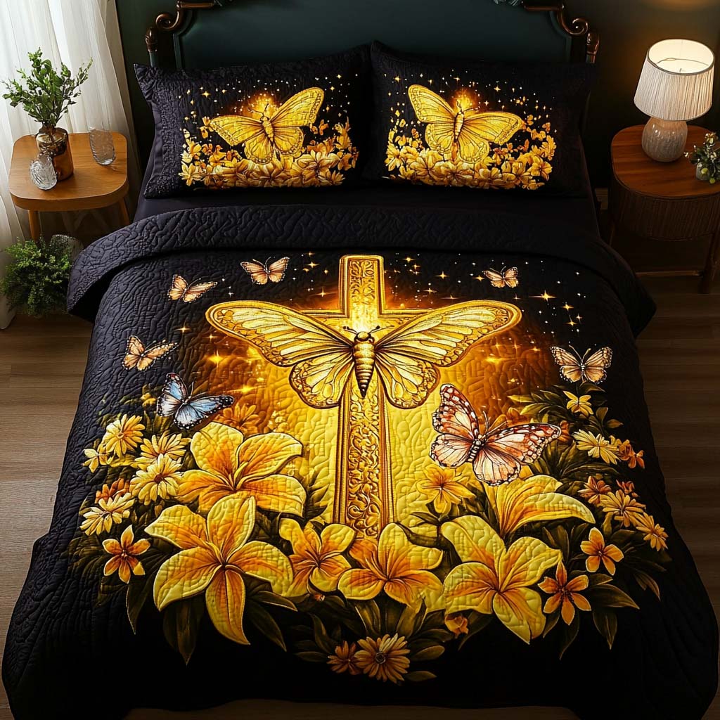 Heavenly Transformation Quilted Bedding Set Duvet Cover Merch Religious Gift For Him Heavenly Transformation Quilted Bedding Set Duvet Cover Merch Religious Gift For Him