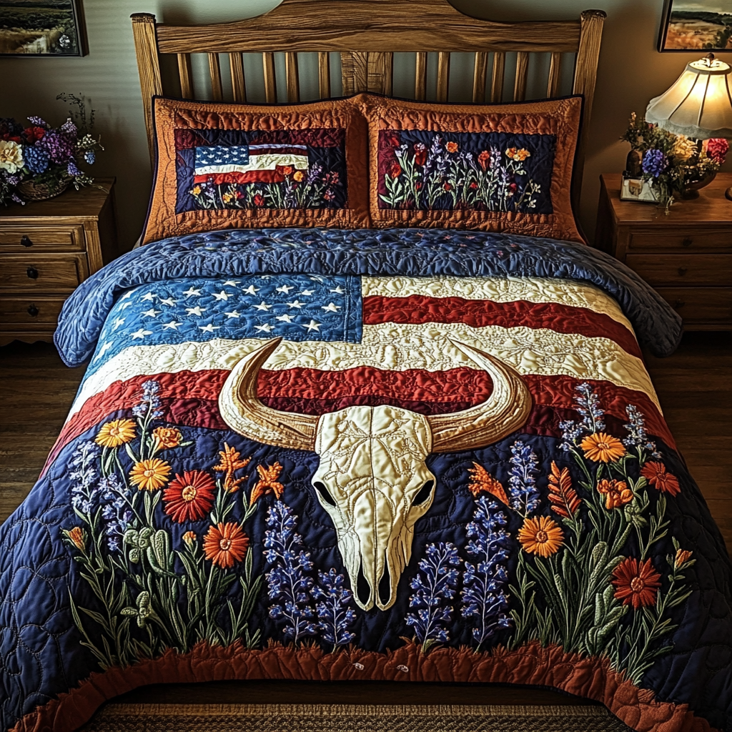 Heritage Horns Quilted Bedding Set Duvet Cover Bedspread Texas Gifts For Men Heritage Horns Quilted Bedding Set Duvet Cover Bedspread Texas Gifts For Men