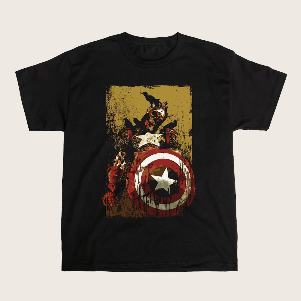 Heroes And Villains Merch Marvel Zombies Captain America Crows T-Shirt Creepy Apparel Gifts Heroes And Villains Merch Marvel Zombies Captain America Crows T-Shirt Creepy Apparel Gifts