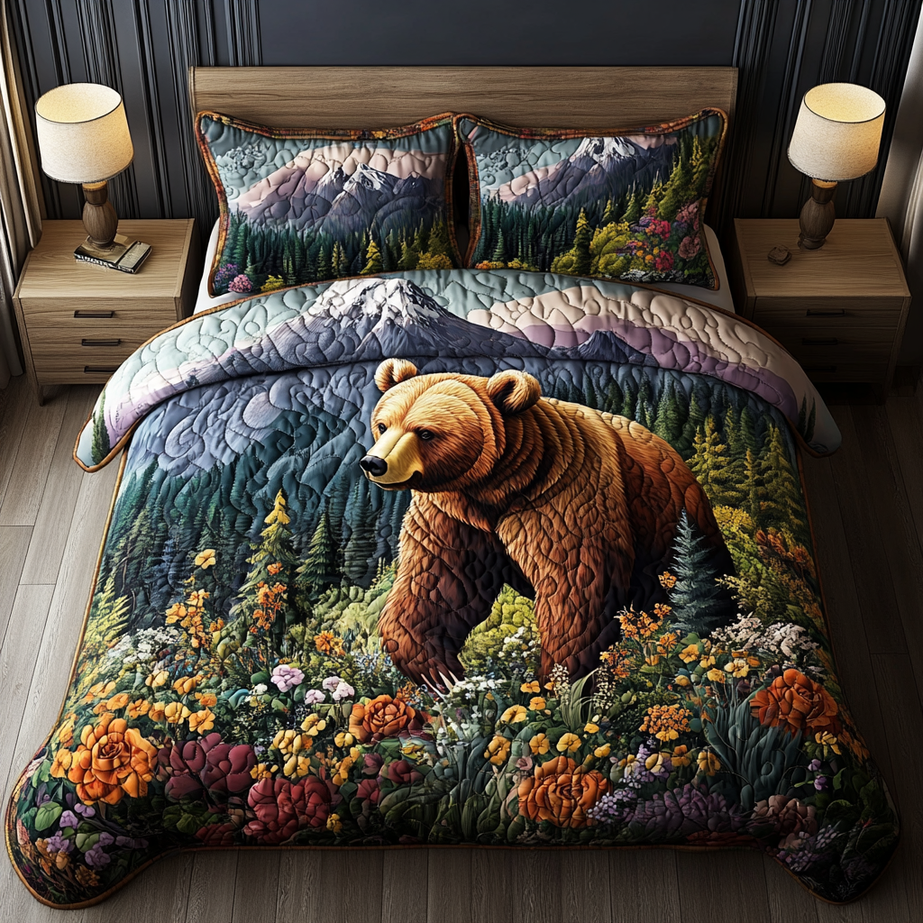 Hibernation Haven Quilted Bedding Set Duvet Cover Bedspread Presents For Bear Lovers Hibernation Haven Quilted Bedding Set Duvet Cover Bedspread Presents For Bear Lovers