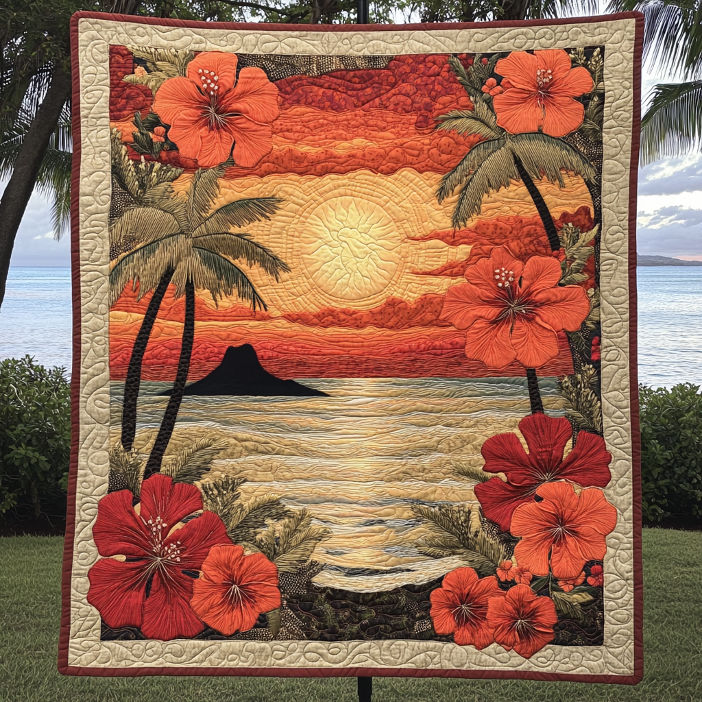 Hibiscus Haven Quilted Blanket Sofa Throw Blanket Gifts For Someone Who Likes The Beach Hibiscus Haven Quilted Blanket Sofa Throw Blanket Gifts For Someone Who Likes The Beach