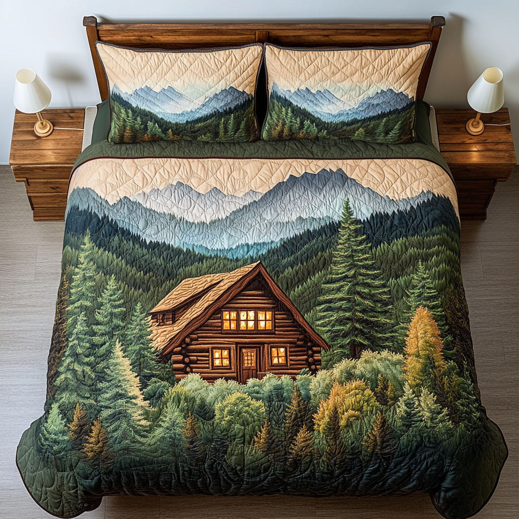 Hidden Mountain Lodge Quilted Bedding Set Duvet Cover Bed Sheet Set Bear Gifts For Him Her Hidden Mountain Lodge Quilted Bedding Set Duvet Cover Bed Sheet Set Bear Gifts For Him Her