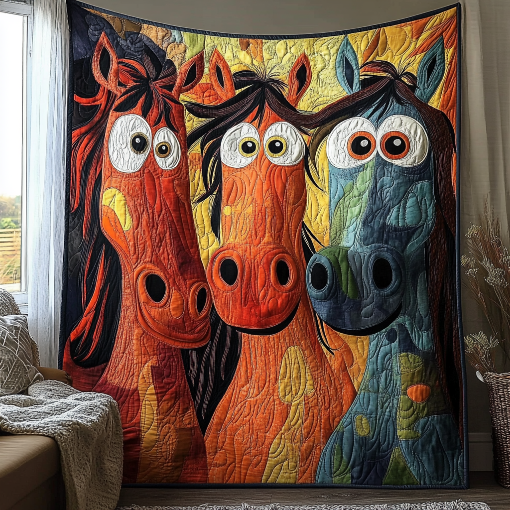 Hilarious Horse Quilted Blanket Sofa Throw Blanket Retirement Gifts For Horse Lovers