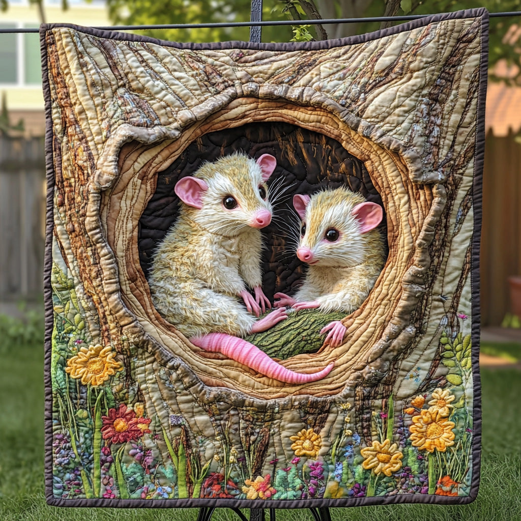 Hollow Haven Quilted Blanket Cute Throw Blanket Opossum Gifts For Her Hollow Haven Quilted Blanket Cute Throw Blanket Opossum Gifts For Her