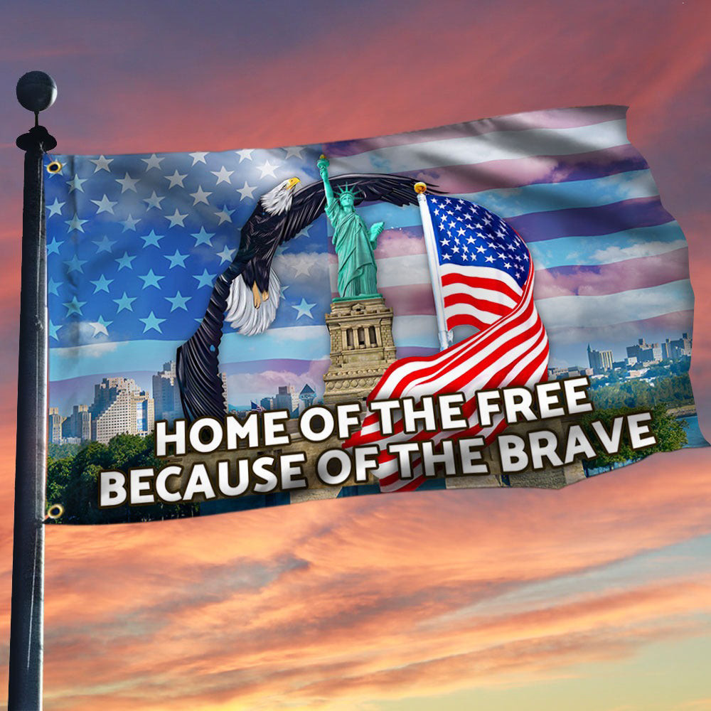 Home Of The Free Because Of The Brave Flag America Patriotic Flag Home Decor