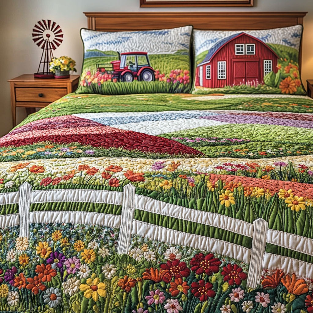 Homestead Horizon Quilted Bedding Set Duvet Cover Bed Sheet Set Presents For Tractor Lovers Homestead Horizon Quilted Bedding Set Duvet Cover Bed Sheet Set Presents For Tractor Lovers