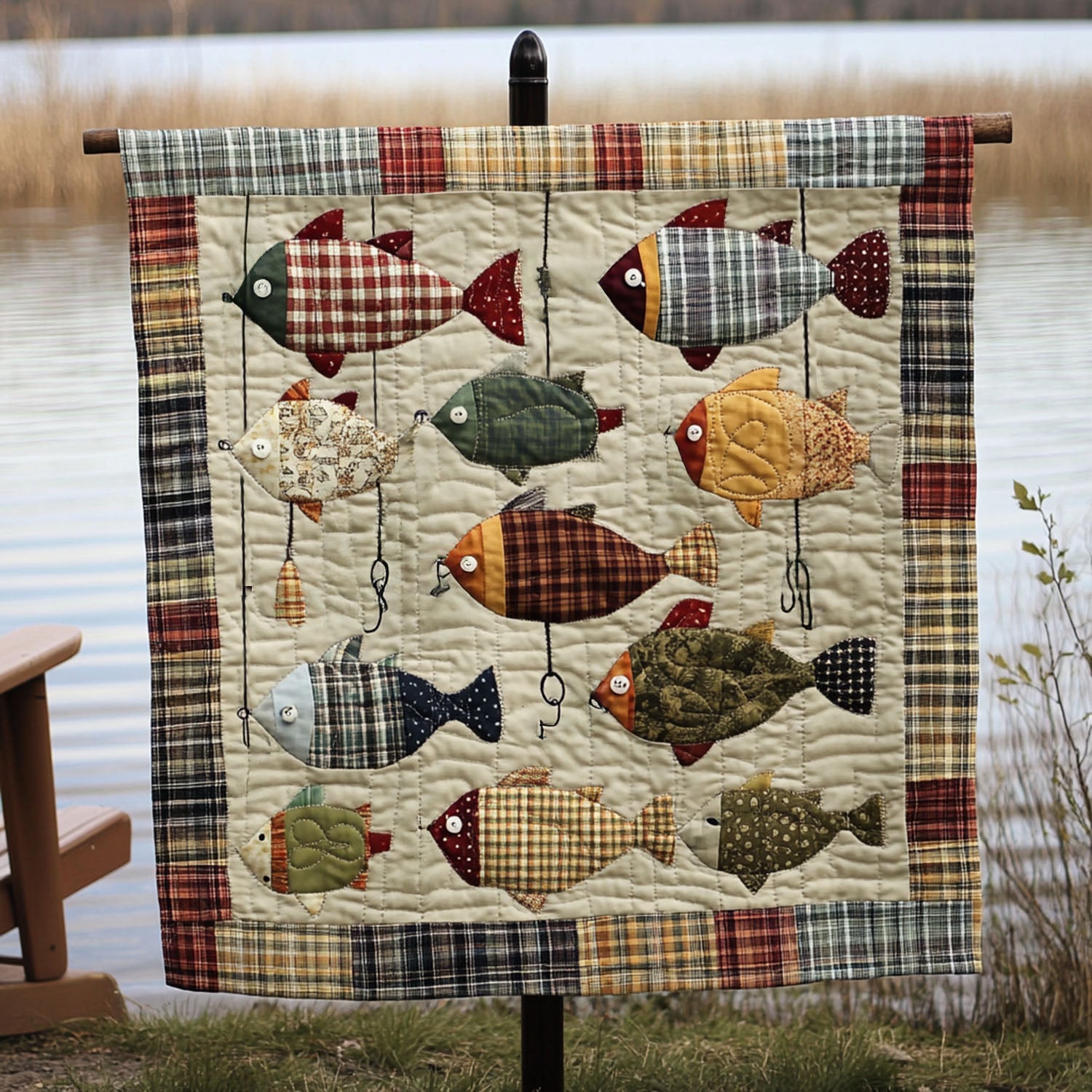 Hooked on Happiness Quilted Blanket Sofa Throw Blanket Good Gifts For Fishermen Hooked on Happiness Quilted Blanket Sofa Throw Blanket Good Gifts For Fishermen
