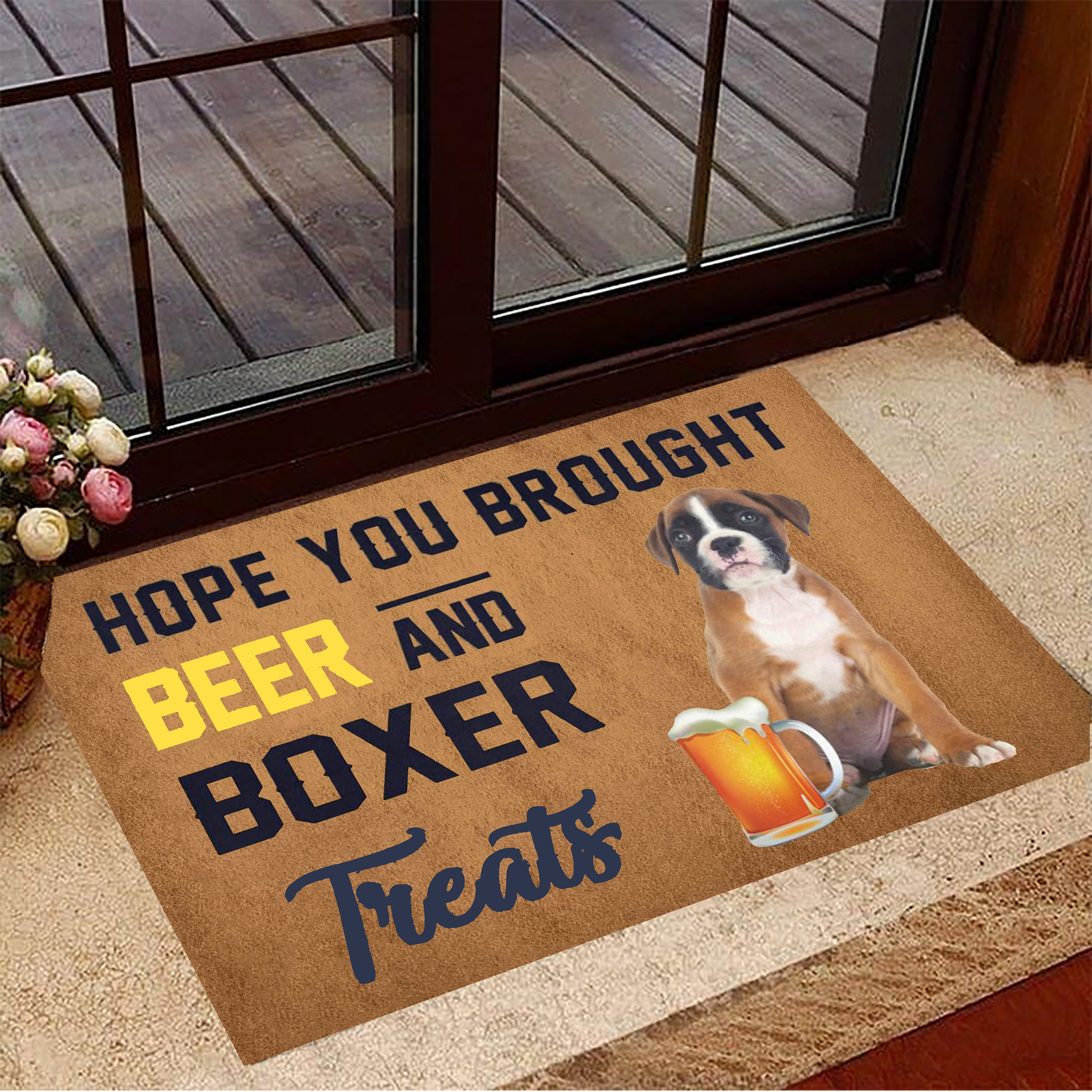 Hope You Brought Beer And Boxer Treats Doormat Inside Door Mats Gifts For Boxer Lovers Hope You Brought Beer And Boxer Treats Doormat Inside Door Mats Gifts For Boxer Lovers