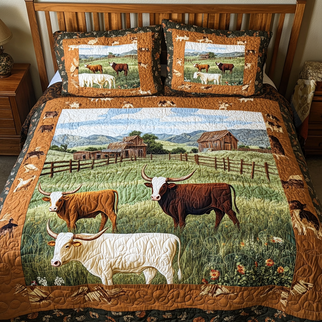 Horned Majesty Quilted Bedding Set Duvet Cover Bed Sheet Set Cool Texas Gifts Horned Majesty Quilted Bedding Set Duvet Cover Bed Sheet Set Cool Texas Gifts