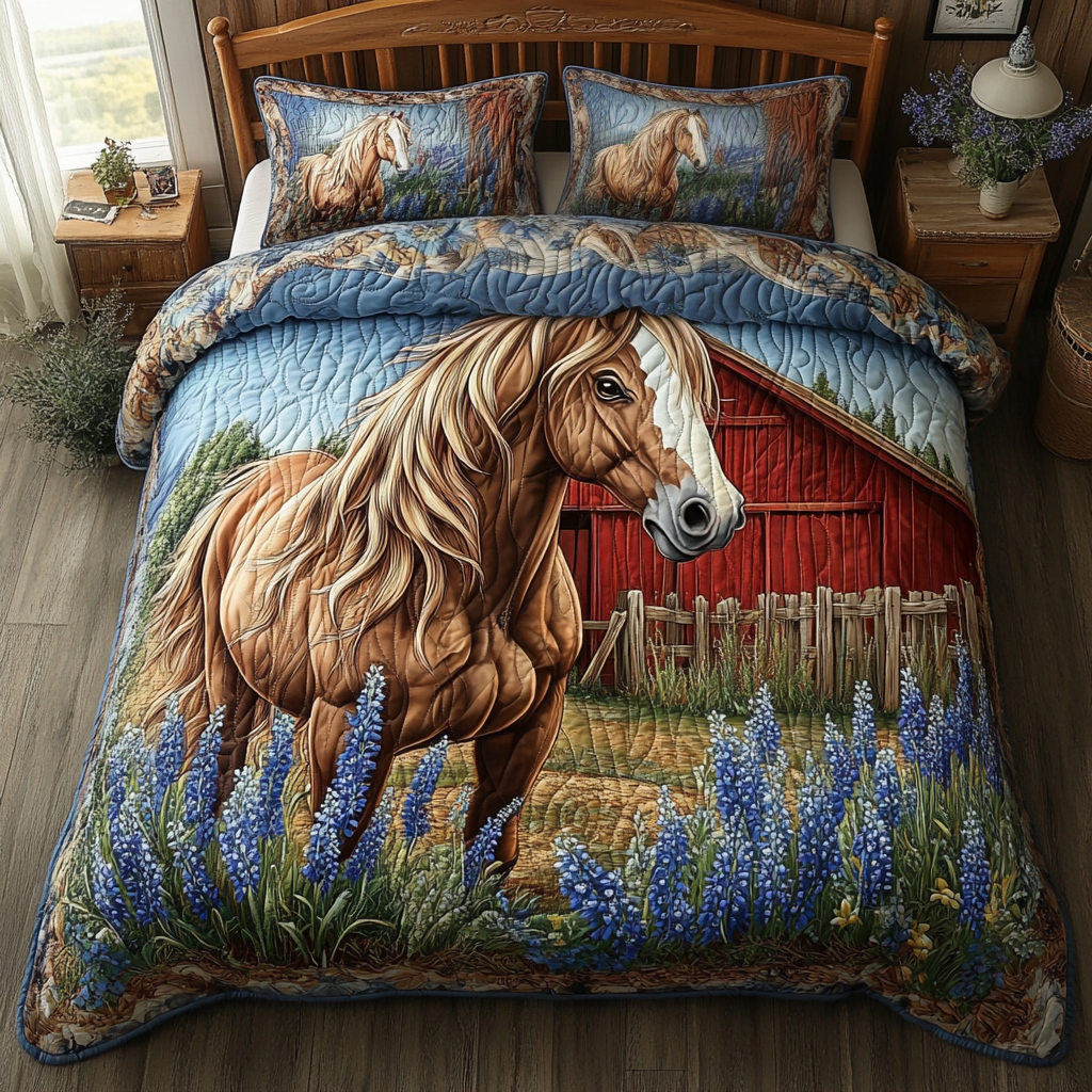 Horse Glory Quilted Bedding Set Duvet Cover Bedspread Horse Related Christmas Gifts Horse Glory Quilted Bedding Set Duvet Cover Bedspread Horse Related Christmas Gifts