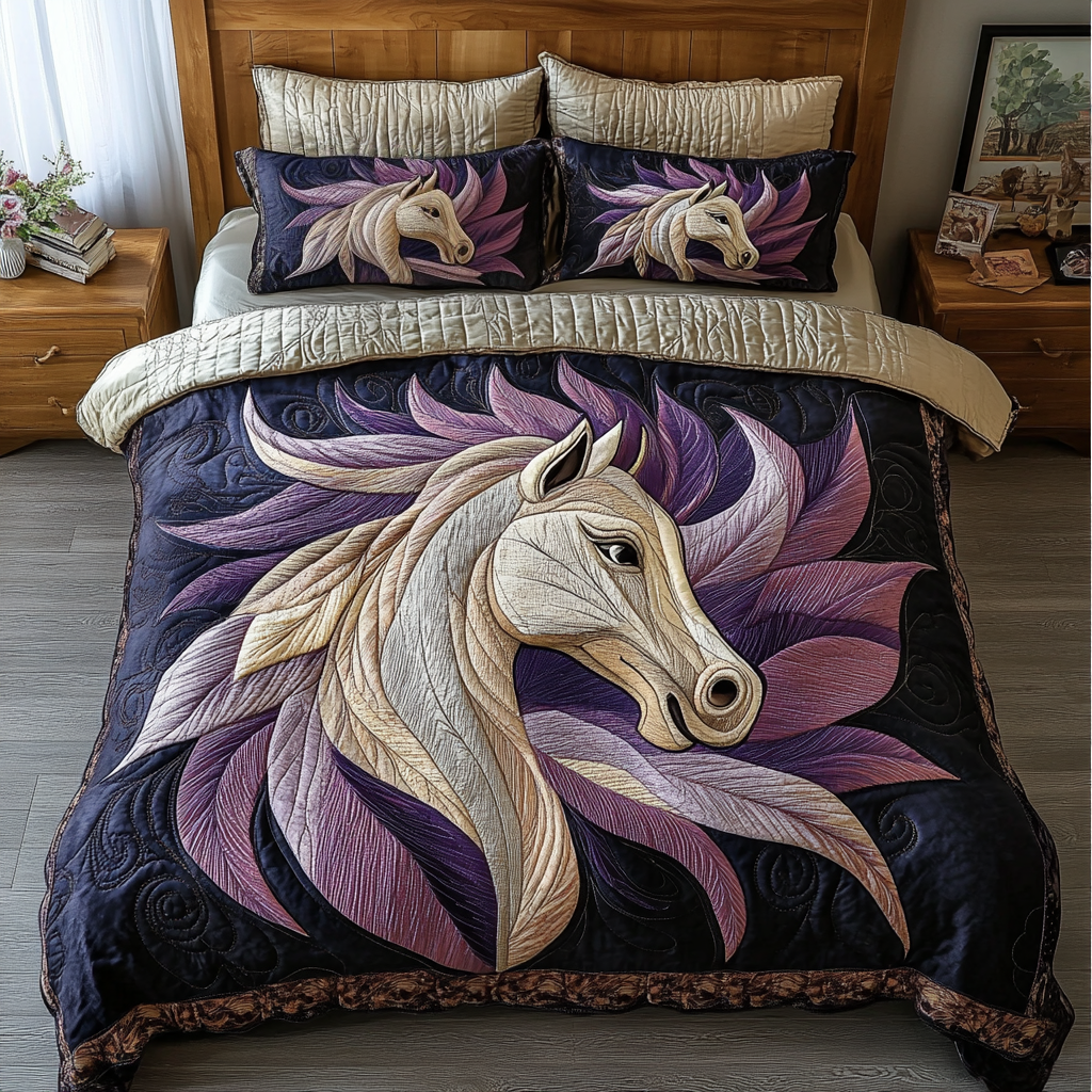Horse Power Quilted Bedding Set Duvet Cover Merch Gifts For Horse Back Riders Horse Power Quilted Bedding Set Duvet Cover Merch Gifts For Horse Back Riders