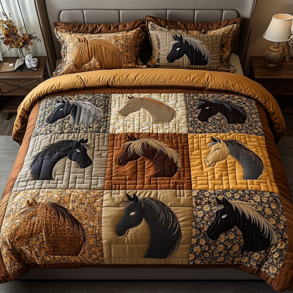 Horsepower Quilted Bedding Set Duvet Cover Bed Sheet Set Best Gifts For Horse People Horsepower Quilted Bedding Set Duvet Cover Bed Sheet Set Best Gifts For Horse People