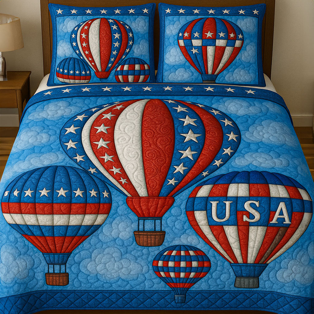 Hot Air Balloons Quilted Bedding Set Duvet Cover Bedspread Unique Patriotic Gifts Hot Air Balloons Quilted Bedding Set Duvet Cover Bedspread Unique Patriotic Gifts