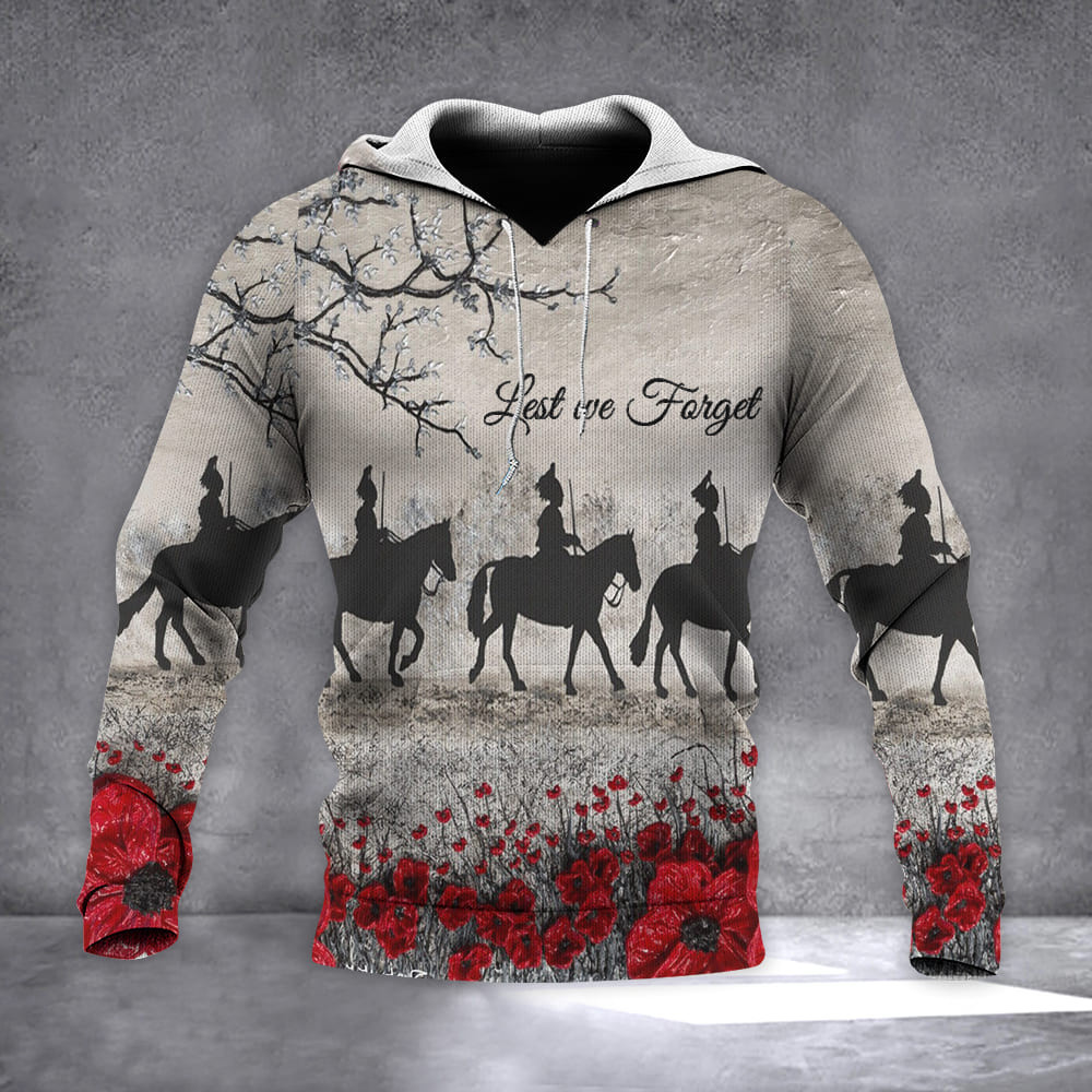 Household Cavalry Soldiers And Horses Poppy Hoodie Gift For Veterans Household Cavalry Soldiers And Horses Poppy Hoodie Gift For Veterans