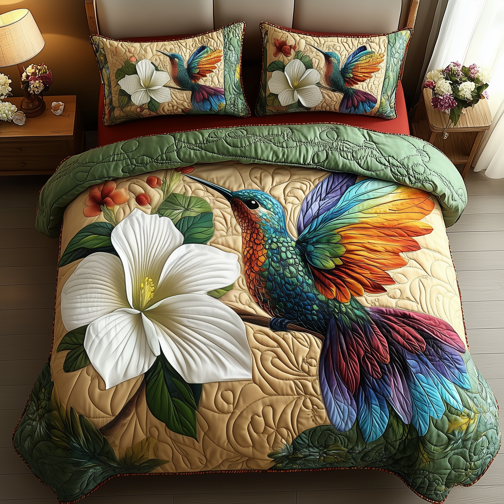 Hummingbird Haven Quilted Bedding Set Duvet Cover Bed Sheet Set Hummingbird Gifts For Ladies Hummingbird Haven Quilted Bedding Set Duvet Cover Bed Sheet Set Hummingbird Gifts For Ladies