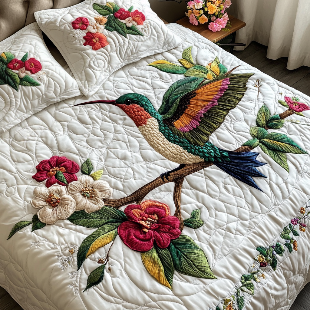 Hummingbird Haven Quilted Bedding Set Duvet Cover Bedspread Hummingbird Gifts For Dad