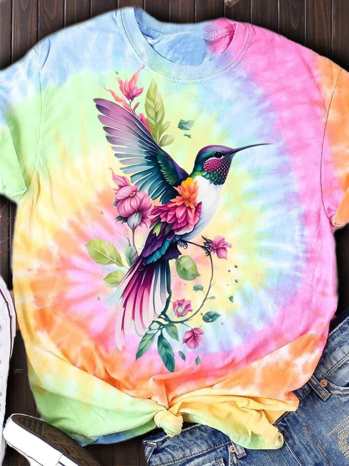 Hummingbird Tie Dye Shirt Womens Hummingbird Tee Shirt Clothing Gifts
