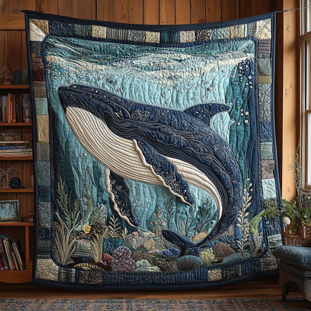 Humpback Serenity Quilted Blanket Cute Colorful Blanket Best Unique Gifts For Whale Lovers Humpback Serenity Quilted Blanket Cute Colorful Blanket Best Unique Gifts For Whale Lovers