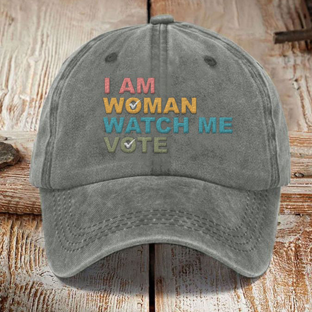 I Am Woman Watch Me Vote Hat 2024 Election Political Hat Feminist Gifts I Am Woman Watch Me Vote Hat 2024 Election Political Hat Feminist Gifts