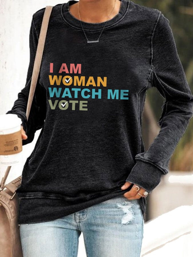 I Am Woman Watch Me Vote Sweatshirt 2024 Election Political Sweatshirt Feminist Gifts I Am Woman Watch Me Vote Sweatshirt 2024 Election Political Sweatshirt Feminist Gifts