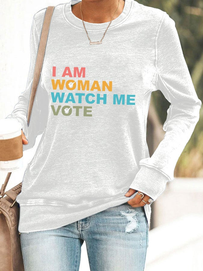 I Am Woman Watch Me Vote Sweatshirt 2024 Election Political Sweatshirt Feminist Gifts I Am Woman Watch Me Vote Sweatshirt 2024 Election Political Sweatshirt Feminist Gifts
