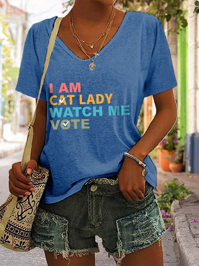 I Am Woman Watch Me Vote V-neck T-Shirt 2024 Election Political Clothing Feminist Gifts I Am Woman Watch Me Vote V-neck T-Shirt 2024 Election Political Clothing Feminist Gifts